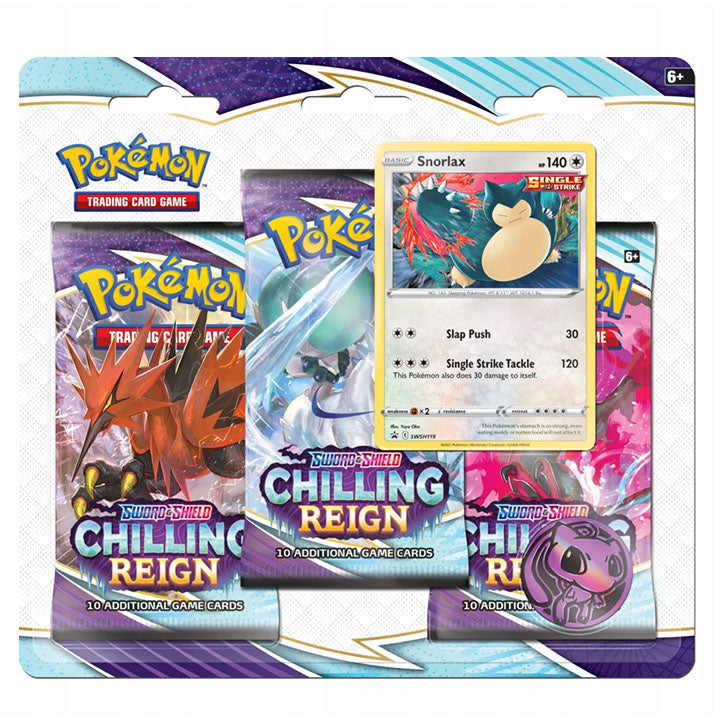 Pokémon TCG: Chilling Reign 3-pack Blister Snorlax